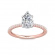 FlyerFit® 14K Pink Gold Shank And White Gold Top Micropave Engagement Ring