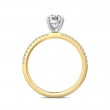 FlyerFit® 18K Yellow Gold Shank And White Gold Top Micropave Engagement Ring