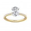 FlyerFit® 14K Yellow and 14K White Gold Micropave Engagement Ring