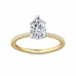 FlyerFit® 18K Yellow Gold Shank And White Gold Top Micropave Engagement Ring