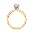 FlyerFit® 18K Yellow Gold Shank And White Gold Top Micropave Engagement Ring