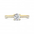 FlyerFit® 18K Yellow Gold Micropave Engagement Ring