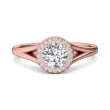 FlyerFit® 18K Pink Gold Split Shank Engagement Ring