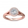 FlyerFit® 18K Pink Gold Split Shank Engagement Ring