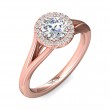 FlyerFit® 18K Pink Gold Split Shank Engagement Ring