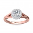 FlyerFit® 18K Pink Gold Shank And White Gold Top Split Shank Engagement Ring