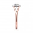 FlyerFit® 18K Pink Gold Shank And White Gold Top Split Shank Engagement Ring