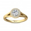 FlyerFit® 18K Yellow Gold Split Shank Engagement Ring