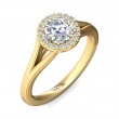 FlyerFit® 18K Yellow Gold Split Shank Engagement Ring