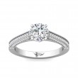 FlyerFit® 18K White Gold Micropave Engagement Ring