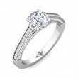 FlyerFit® 18K White Gold Micropave Engagement Ring