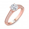 FlyerFit® 14K Pink Gold Micropave Engagement Ring