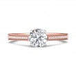 FlyerFit® 14K Pink Gold Shank And White Gold Top Micropave Engagement Ring