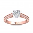 FlyerFit® 14K Pink Gold Shank And White Gold Top Micropave Engagement Ring