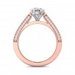 FlyerFit® 14K Pink Gold Shank And White Gold Top Micropave Engagement Ring