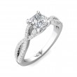 FlyerFit® 14K White Gold Split Shank Engagement Ring