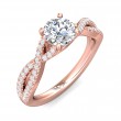 FlyerFit® 18K Pink Gold Split Shank Engagement Ring