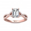 FlyerFit® 14K Pink Gold Split Shank Engagement Ring