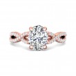 FlyerFit® 18K Pink Gold Split Shank Engagement Ring