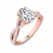 FlyerFit® 18K Pink Gold Split Shank Engagement Ring