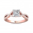 FlyerFit® 18K Pink Gold Shank And White Gold Top Split Shank Engagement Ring