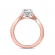 FlyerFit® 18K Pink Gold Shank And White Gold Top Split Shank Engagement Ring