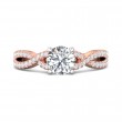 FlyerFit® 18K Pink Gold Shank And White Gold Top Split Shank Engagement Ring