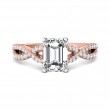 FlyerFit® 14K Pink Gold Shank And White Gold Top Split Shank Engagement Ring