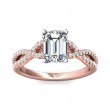 FlyerFit® 14K Pink Gold Shank And White Gold Top Split Shank Engagement Ring