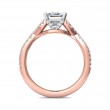 FlyerFit® 14K Pink Gold Shank And White Gold Top Split Shank Engagement Ring