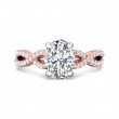 FlyerFit® 14K Pink Gold Shank And White Gold Top Split Shank Engagement Ring