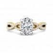 FlyerFit® 18K Yellow Gold Shank And White Gold Top Split Shank Engagement Ring