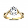 FlyerFit® 18K Yellow Gold Shank And White Gold Top Split Shank Engagement Ring