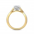 FlyerFit® 18K Yellow Gold Shank And White Gold Top Split Shank Engagement Ring