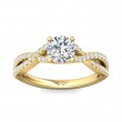 FlyerFit® 18K Yellow Gold Split Shank Engagement Ring