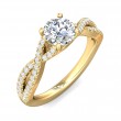 FlyerFit® 18K Yellow Gold Split Shank Engagement Ring