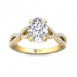 FlyerFit® 18K Yellow Gold Split Shank Engagement Ring