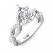 FlyerFit® Platinum Split Shank Engagement Ring