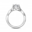 FlyerFit® Platinum Split Shank Engagement Ring