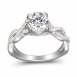 FlyerFit® 14K White Gold Split Shank Engagement Ring