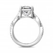 FlyerFit® 18K White Gold Split Shank Engagement Ring