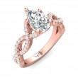 FlyerFit® 14K Pink Gold Split Shank Engagement Ring