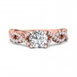 FlyerFit® 18K Pink Gold Split Shank Engagement Ring