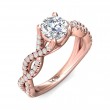 FlyerFit® 18K Pink Gold Split Shank Engagement Ring