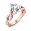 FlyerFit® 18K Pink Gold Shank And White Gold Top Split Shank Engagement Ring