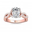 FlyerFit® 14K Pink Gold Shank And White Gold Top Split Shank Engagement Ring