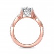 FlyerFit® 14K Pink Gold Shank And White Gold Top Split Shank Engagement Ring