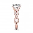 FlyerFit® 14K Pink Gold Shank And White Gold Top Split Shank Engagement Ring