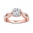 FlyerFit® 14K Pink Gold Shank And White Gold Top Split Shank Engagement Ring