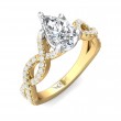 FlyerFit® 14K Yellow and 14K White Gold Split Shank Engagement Ring